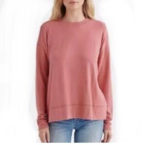Found Deep Rose High Low Crew Sweatshirt Size S